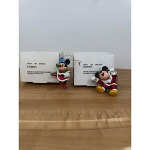 (2) Disney's‎ Christmas Magic Ornaments Made by Grolier Mickey And Minnie